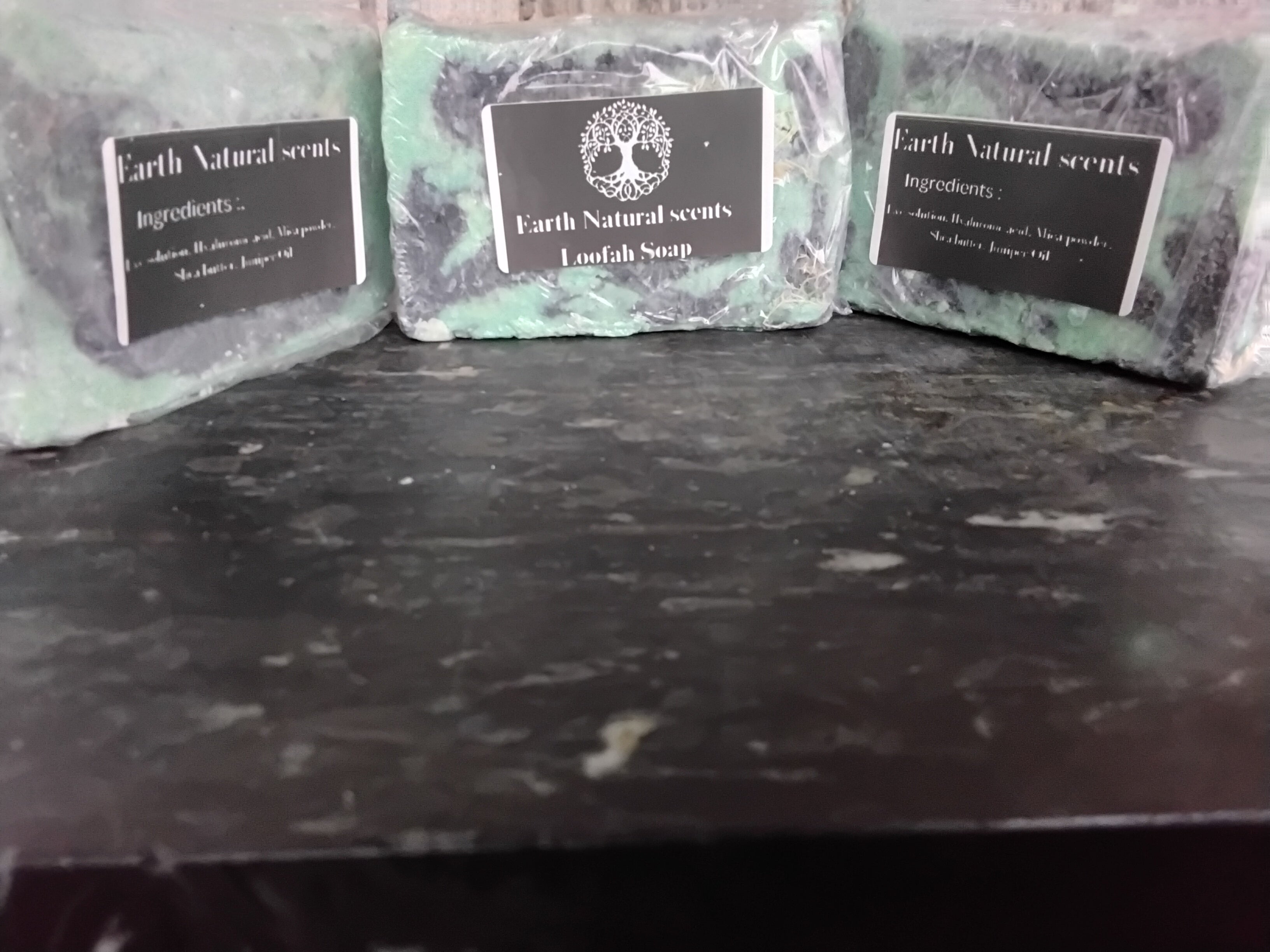 Turquoise stone Loofah soap